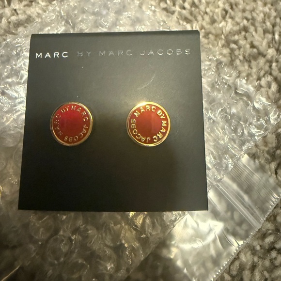 NWT Marc Jacobs small red enamel stud earrings - Picture 4 of 4